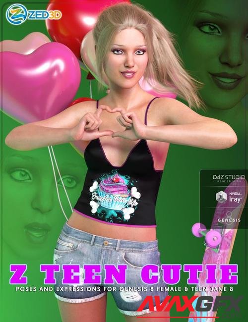 Z Teen Cutie Poses and Expressions for Genesis 8 Female and Teen Jane 8
