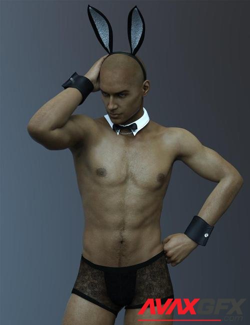 XF Bunny Lace Lingerie Outfit for Genesis 8 and 8.1 Males