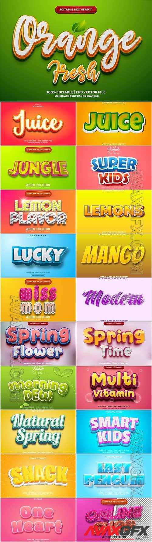 3d editable text style effect vector vol 1006