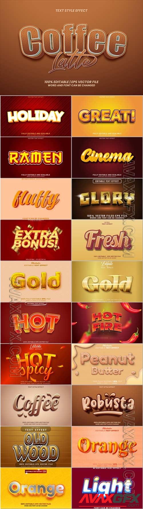 3d editable text style effect vector vol 1003