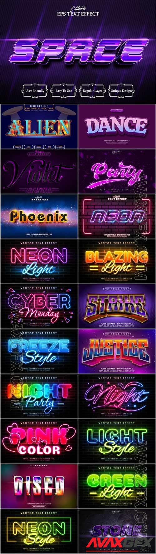 3d editable text style effect vector vol 999