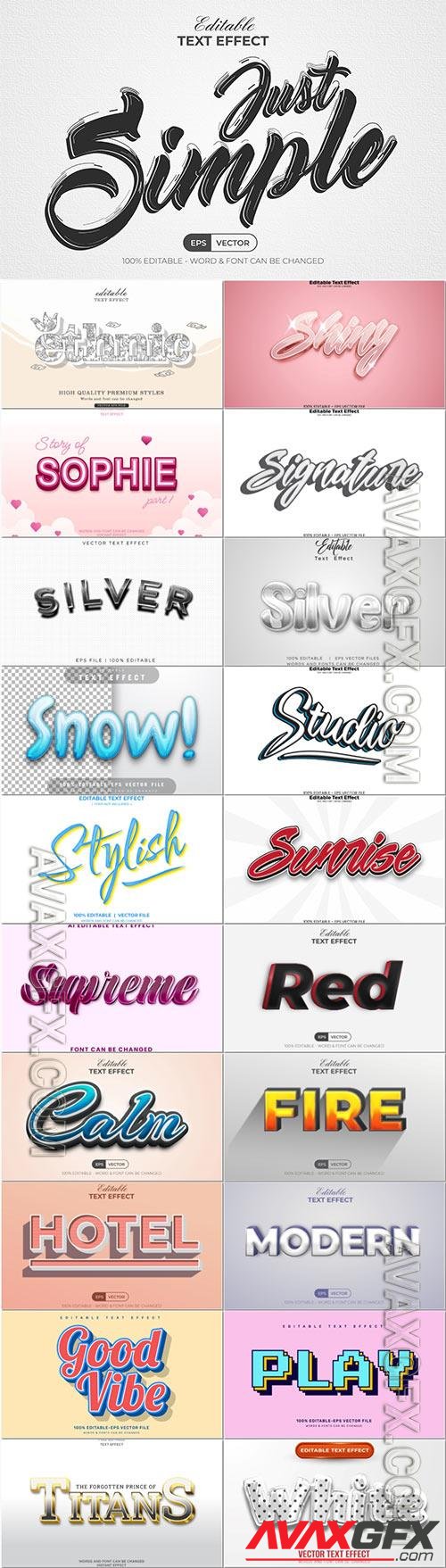 3d editable text style effect vector vol 1001