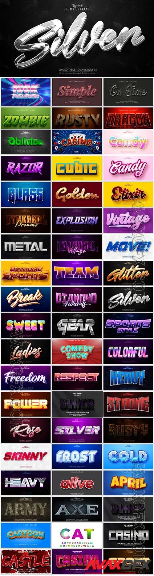 3d editable text style effect vector vol 1012