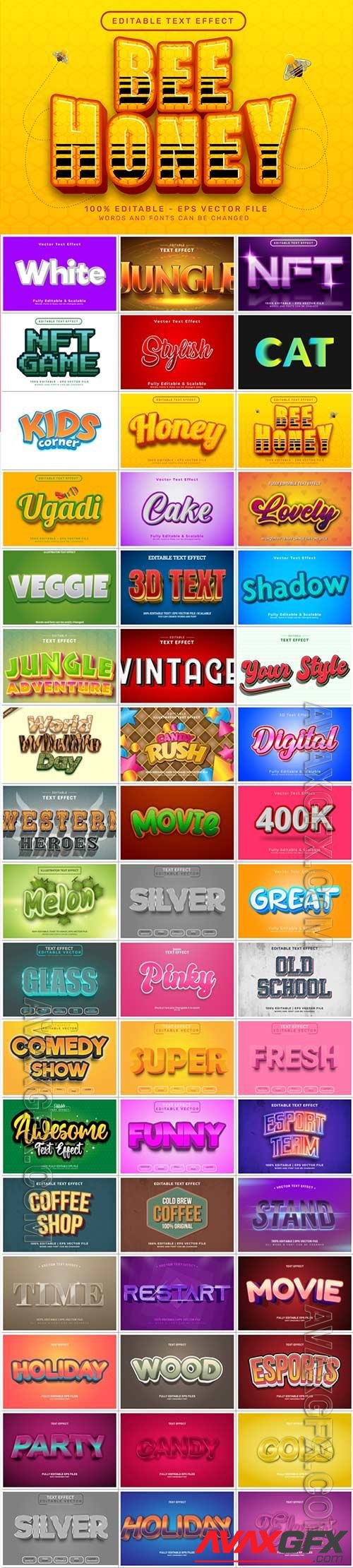 3d editable text style effect vector vol 1010