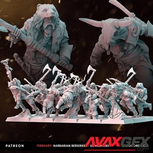 Last Sword Barbarian Berserkers February 2022 – 3D Printable STL