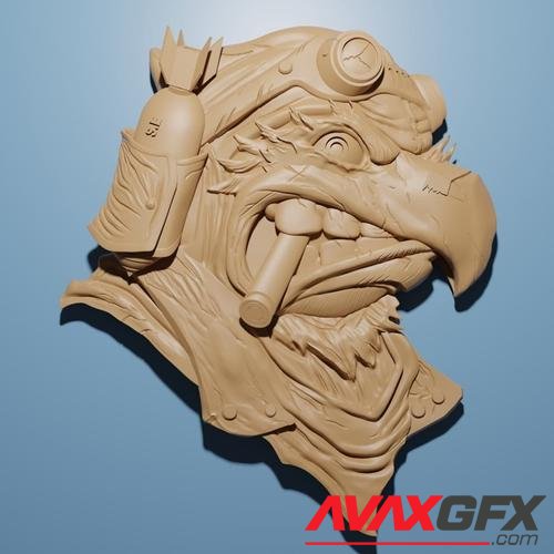 ﻿Eagle with bullet – 3D Printable STL
