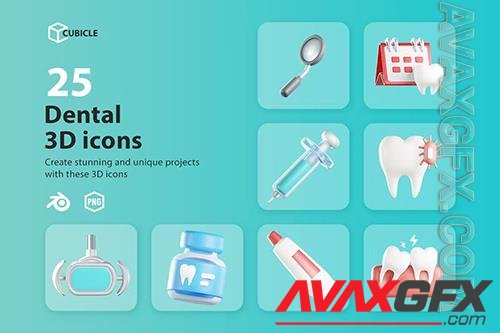 Cubicle - Dental 3D Icons