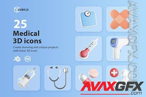 Cubicle - Medical 3D Icons