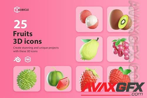 Cubicle - Fruit 3D Icons