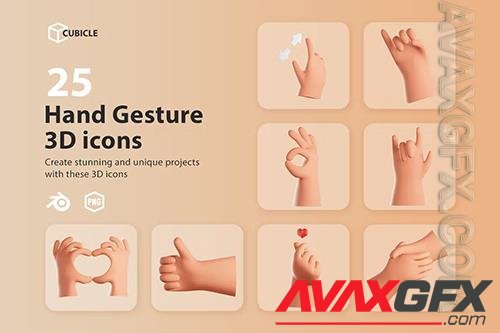Cubicle - Hand Gesture 3D Icons