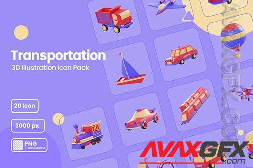 Transportation - 3D Illustration Icon Pack
