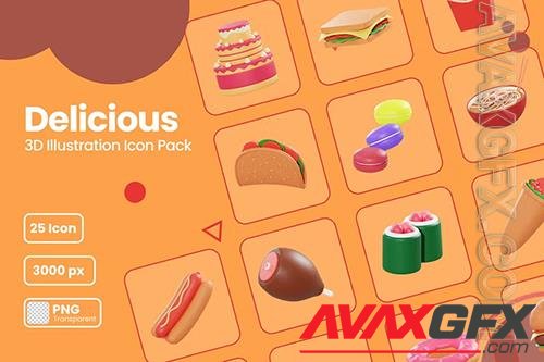 Delicious - 3d Illustration Icon Pack