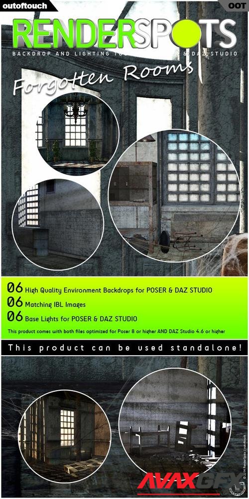 RenderSpots Forgotten Rooms for Poser and DAZ Studio