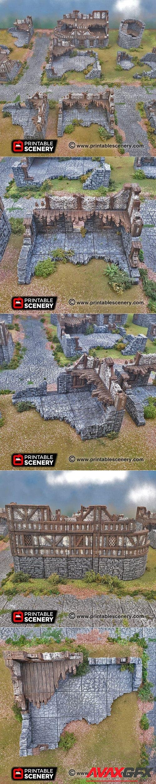 ﻿Ruined Tudor Walls – 3D Printable STL