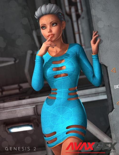 Sci-fi Slotted Dress for Genesis 2 Female(s)