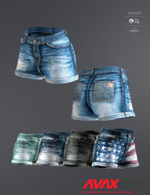 AJC Pro Skate Shorts for Genesis 8 and 8.1 Females