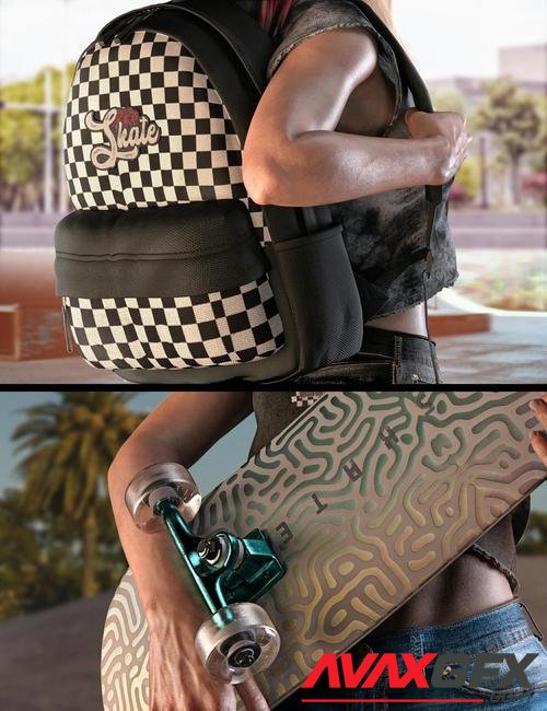 AJC Pro Skate Poses and Props for Genesis 8 and 8.1 Females