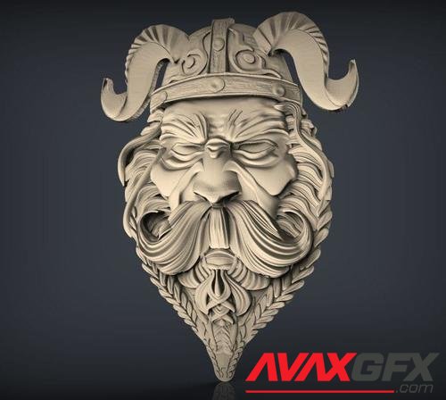 ﻿Viking Warrior Face – 3D Printable STL