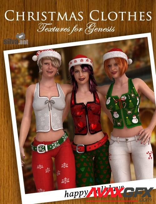 Christmas Hat and Clothes Textures For Genesis