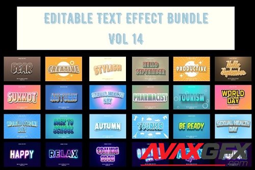 Editable Text Effect Bundle Vol 14 - 120 Premium Graphics