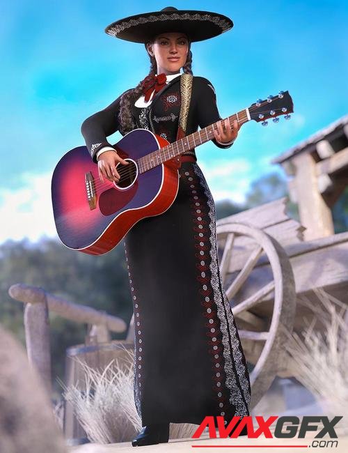 dForce Mariachi Outfit for Genesis 8.1 Females