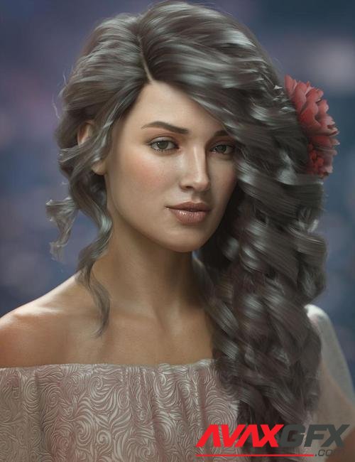 Gloriana Hair for Genesis 3, 8, and 8.1 Females