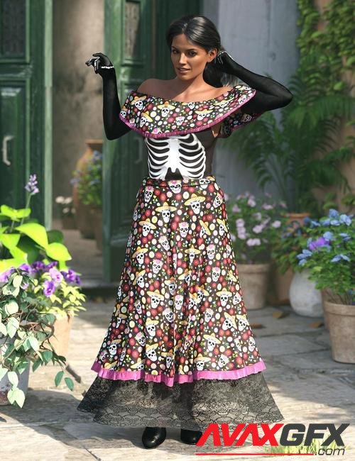 dForce Dia de los Muertos Outfit for Genesis 8.1 Females