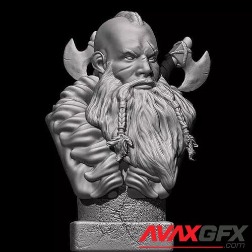 Viking Warrior Bust – 3D Printable STL