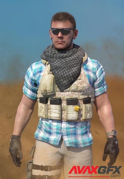 Mercenary Outfit for Dain 8 and Genesis 8 Male(s)