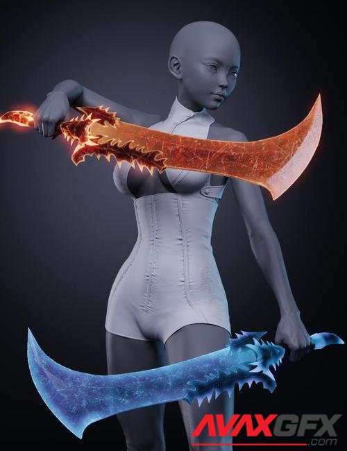 Crimson Blades for Genesis 8 and 8.1 Females