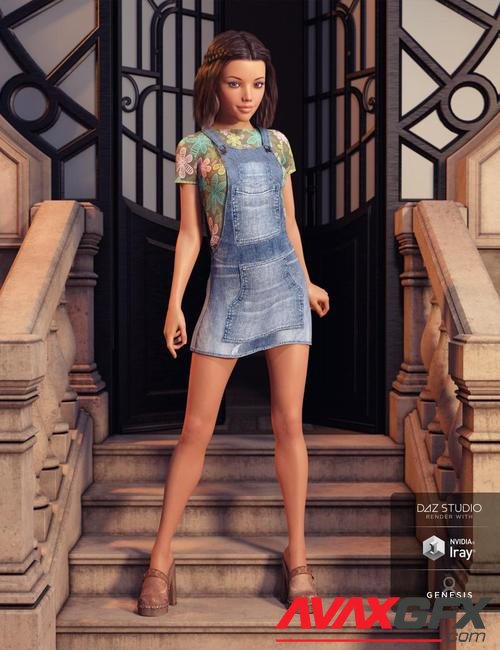 Denim Jumper Outfit for Genesis 8 Female(s)