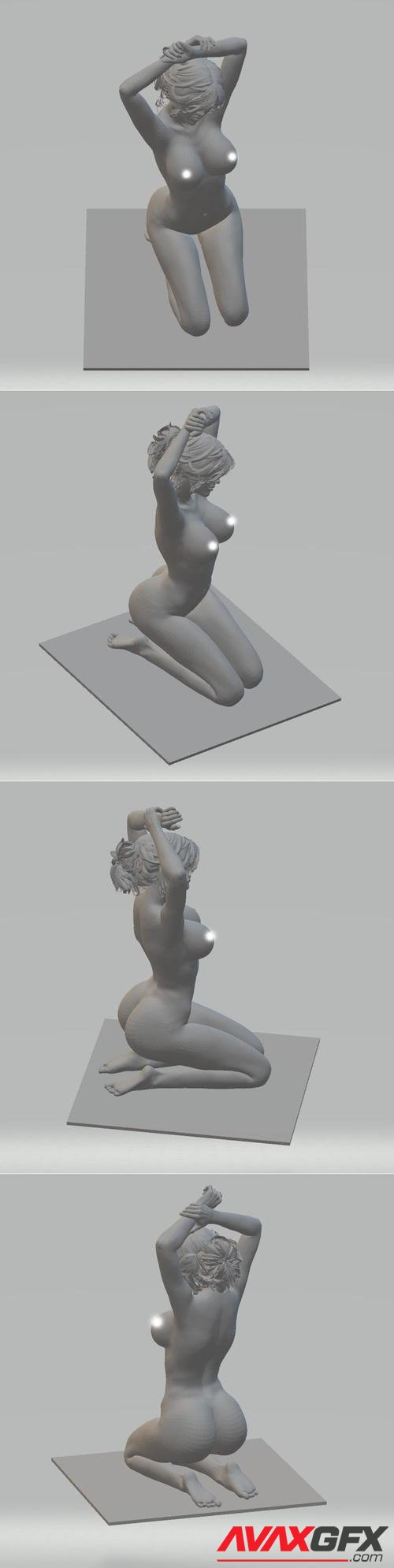 ﻿Kneeling woman – 3D Printable STL