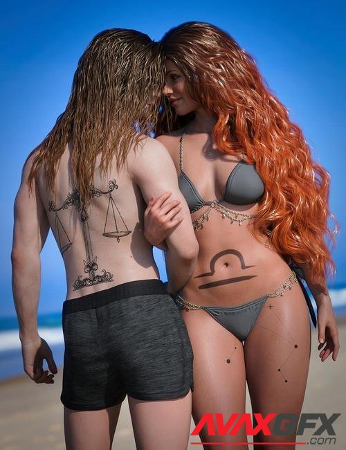 Libra Zodiac Tattoo for Genesis 8.1