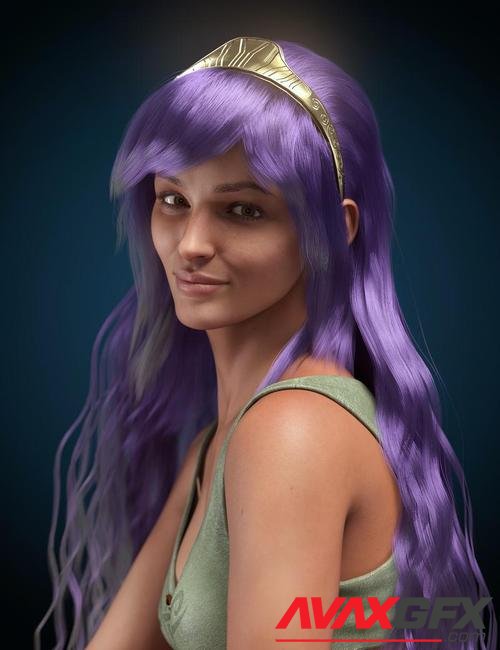 dForce Athena Hair for Genesis 8 and 8.1 Females