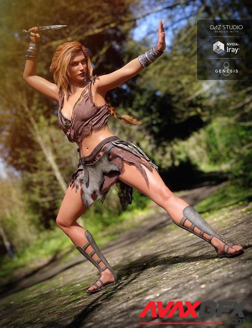 Barbarian Warrior Outfit for Genesis 8 Female(s)