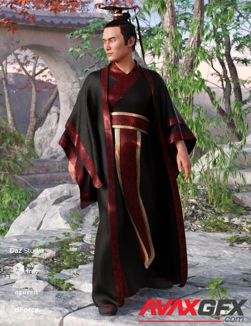 dForce Hanfu Outfit for Genesis 8 Male(s)