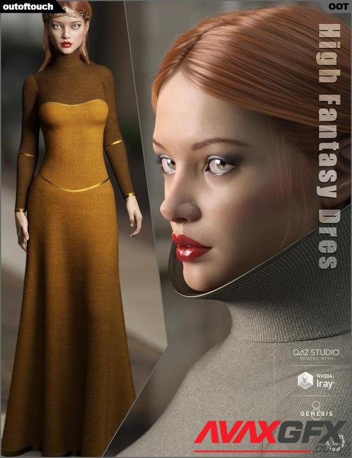 dForce High Fantasy Dress for Genesis 8 Female(s)