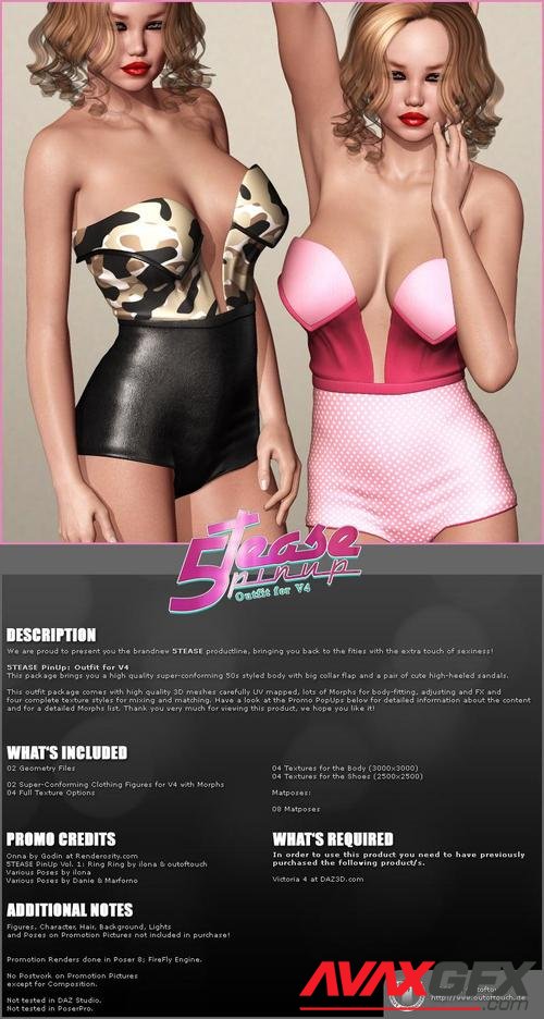 5TEASE PinUp Outfit for V4 A4 G4