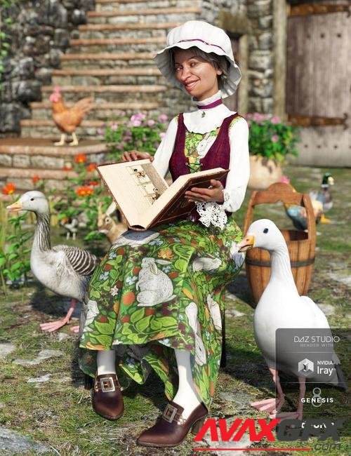 dForce Mother Goose Outfit for Genesis 8 Female(s)