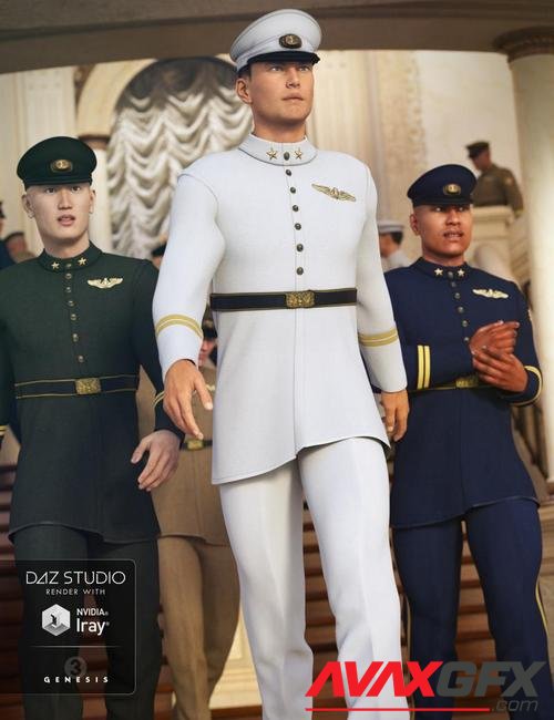 Military Dress Uniform for Genesis 3 Male(s) and Genesis 2 Male(s)