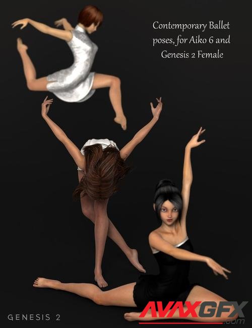 Contemporary Ballet Poses for Aiko 6 and Genesis 2 Female(s)