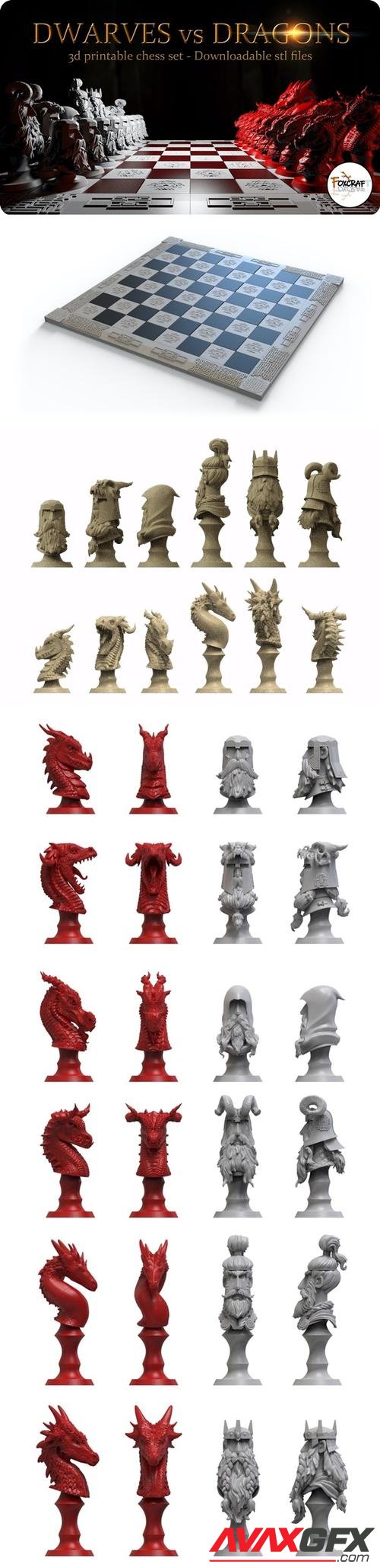 ﻿Dwarves vs Dragons – 3D Printable STL