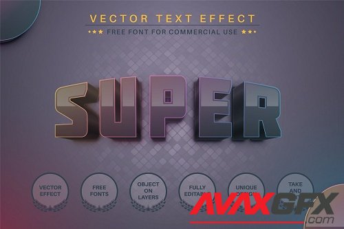 Super 3D - Editable Text Effect - 7015828