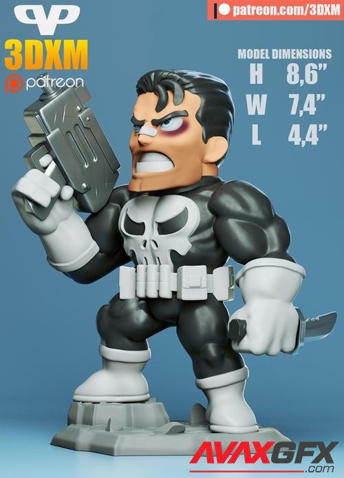 ﻿3DXM - Punisher Chibi – 3D Printable STL