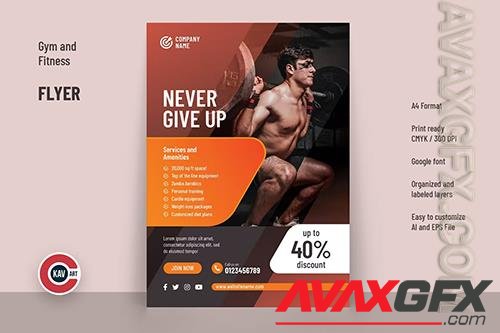 Flyer or Poster Template for Gym and Fitness