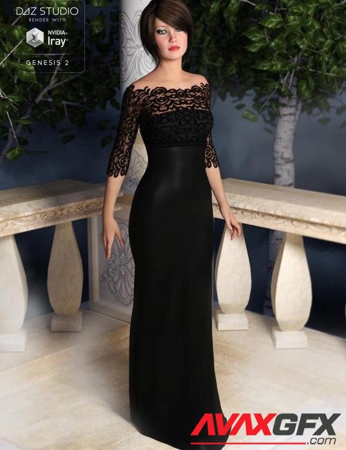 Classic Evening Gown for Genesis 2 Female(s)