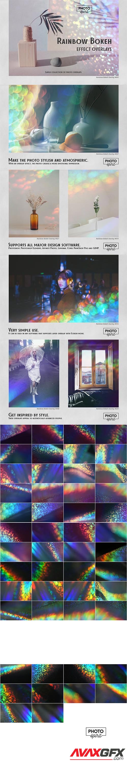 CreativeMarket - Rainbow Bokeh Effect Overlays 7006801