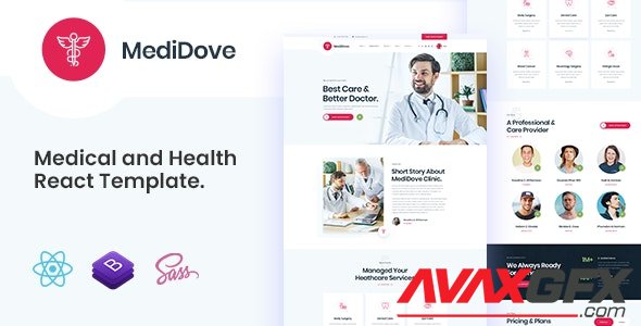 ThemeForest - MediDove v1.0.0 - Medical and Health React Template - 36190596