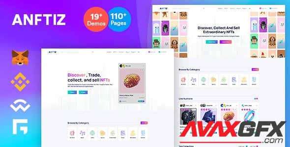 ThemeForest - Anftiz v1.0.0 - NFT Marketplace and Landing page Template (Update: 3 March 22) - 36028068