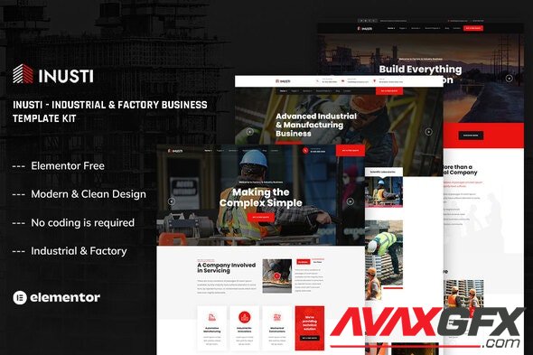 ThemeForest - Inusti v1.0.0 - Industrial & Factory Business Elementor Template Kit - 36299181